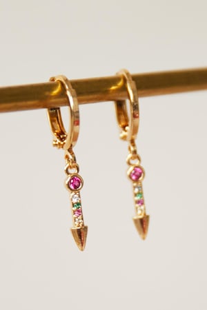 Ohrringe Zirconia Arrow  Goldfarbe Kupfer h5 Bild5